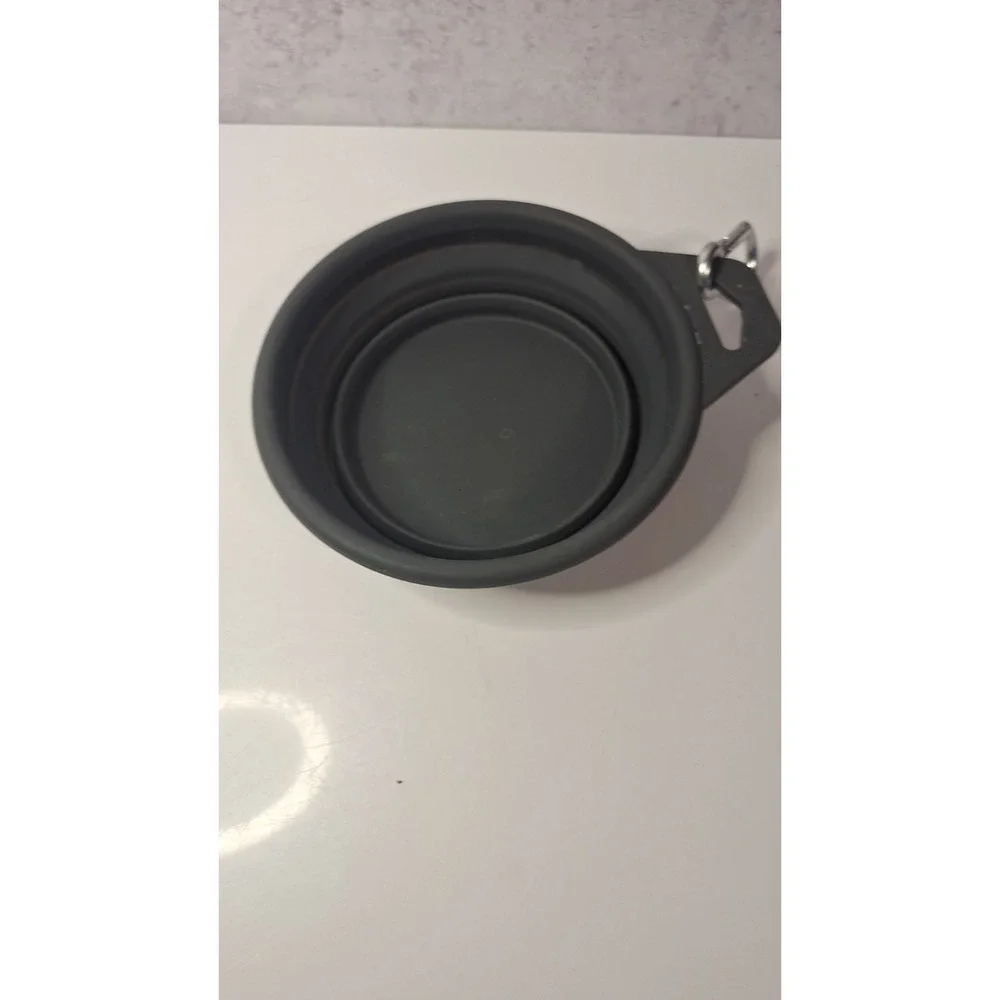 Silicone Collapsible Travel Pet Bowlwith Carabiner Clip